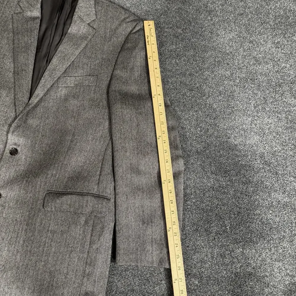 Lauren Ralph Lauren Blazer Mens 44L Wool Herringbone Sport Coat Jacket Classic
